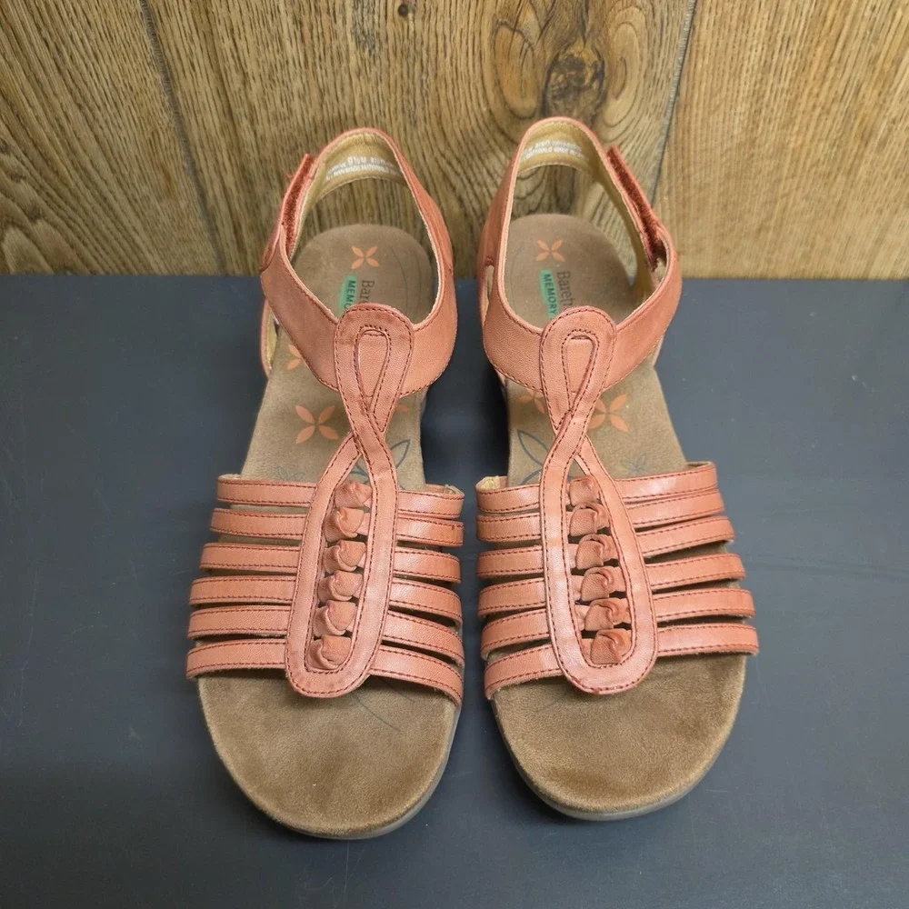 Baretraps Hermine Sandals Womens Size 9.5 Pink Strappy Wedge Memory Foam Comfort